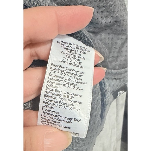 JCrew Large Nordic Sherpa Fleece Navy Shacket NWT'S Shirt Jacket Button Front - Picture 7 of 9